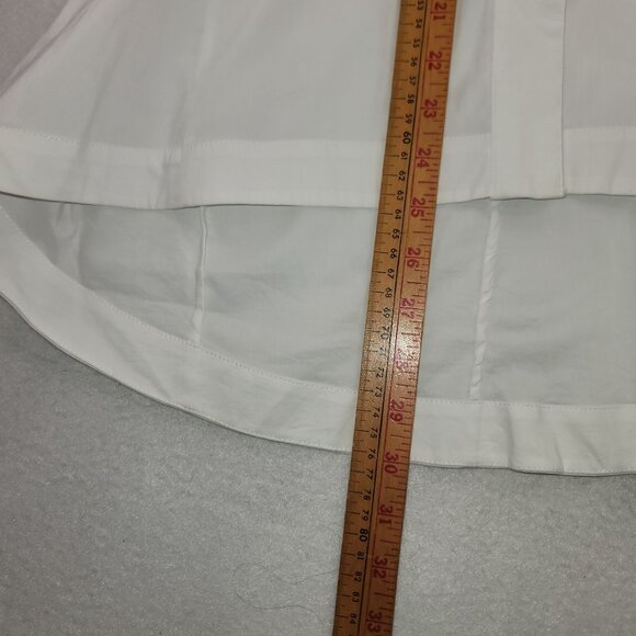 Renuar White Button-Up Shirt Size 12 Womens Sleek Cotton Nylon New - Picture 8 of 11